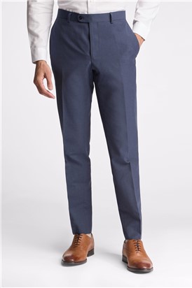  Slim Fit Coxon Navy Cotton Linen Trousers