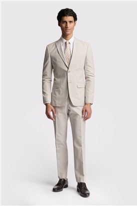  Slim Fit Morris Stone Cotton Linen Trousers