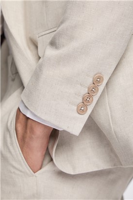  Slim Fit Morris Stone Cotton Linen Trousers