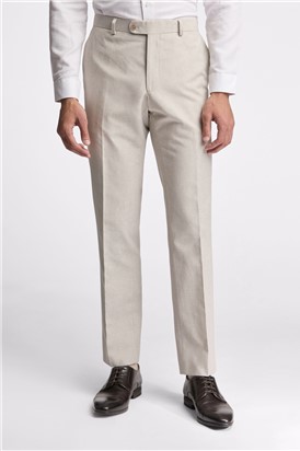  Slim Fit Morris Stone Cotton Linen Trousers