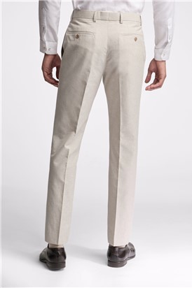  Slim Fit Morris Stone Cotton Linen Trousers