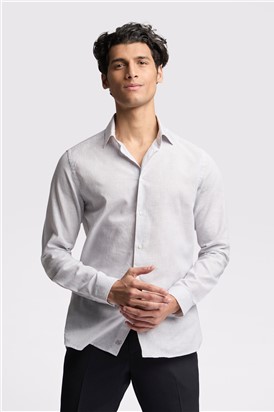  Slim Fit Kay Duck Egg Stripe Linen Blend Shirt