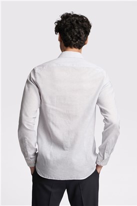  Slim Fit Kay Duck Egg Stripe Linen Blend Shirt