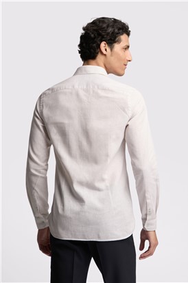  Slim Fit Kerr Stone Stripe Linen Blend Shirt