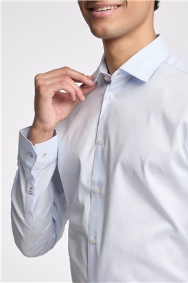  Slim Fit Hart Blue Diamond Dot Shirt