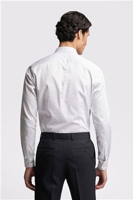  Slim Fit Quinn White Micro Diamond Print Shirt