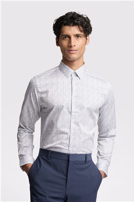  Slim Fit Lyons White Floral Shirt