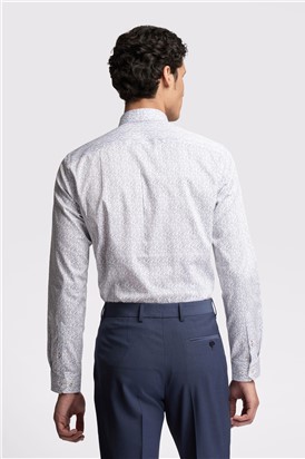  Slim Fit Lyons White Floral Shirt