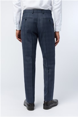  Slim Fit Navy Plum Check Suit