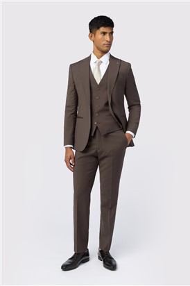  Slim Fit Freeth Taupe Tonic Waistcoat