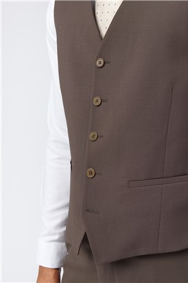  Slim Fit Freeth Taupe Tonic Waistcoat