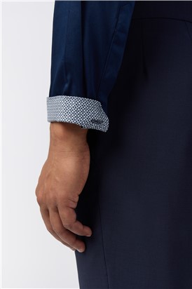  Slim Fit Luuk Steel Navy Stretch Shirt