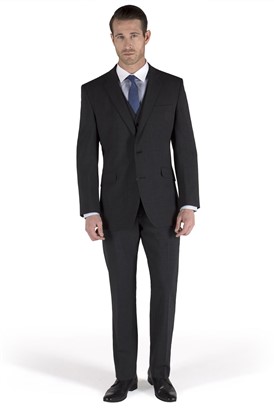  Tailored Fit Charcoal Bengaline Suit Jacket