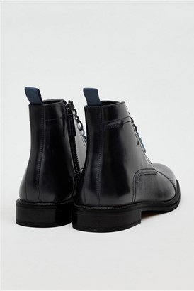  Billy Black Leather Capped Boot