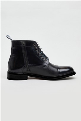  Billy Black Leather Capped Boot