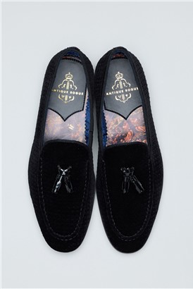  Henry Black Velvet Loafer