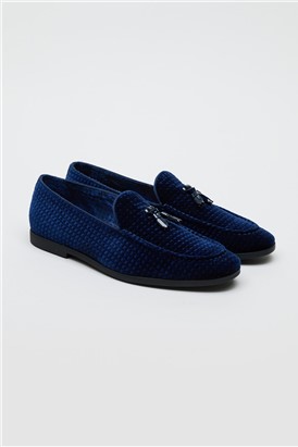  Henry Navy Velvet Loafer