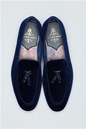  Henry Navy Velvet Loafer