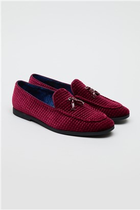  Henry Burgundy Velvet Loafer