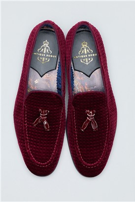  Henry Burgundy Velvet Loafer