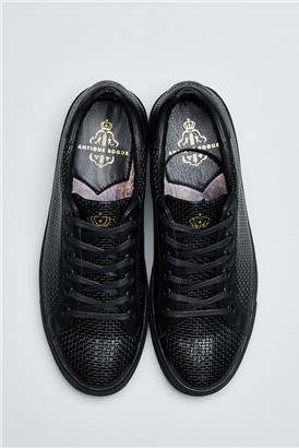  Black Kimber Patent Trainers