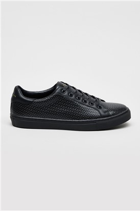  Black Kimber Patent Trainers