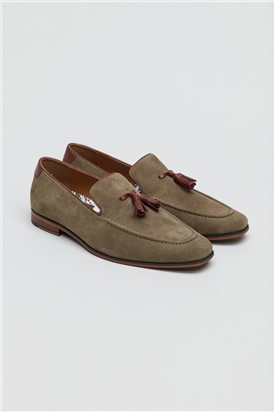  Chester Olive Suede Tassel Loafer