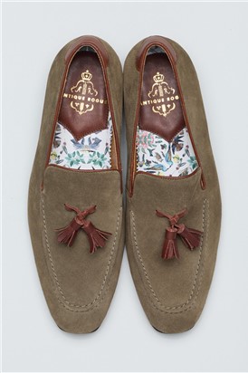  Chester Olive Suede Tassel Loafer