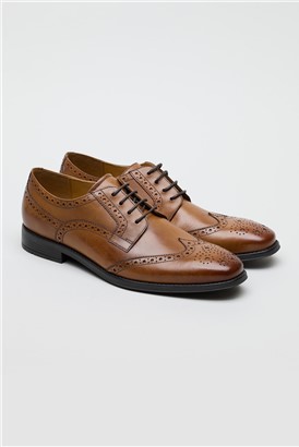  Cannon Tan Leather Brogue Derby Shoe