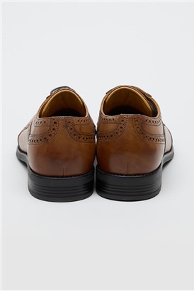  Cannon Tan Leather Brogue Derby Shoe