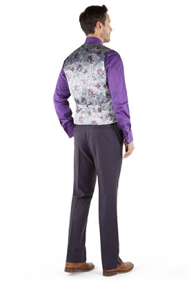  Purple Pick and Pick Tailored Fit Waistcoat