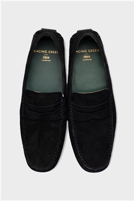  Reubens Driver Choco Black Loafers