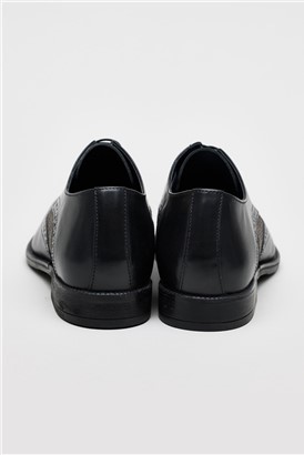  Black Leather Max Derby Brogue Shoe