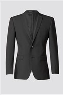 Black Striped Tailored Fit Suit Jacket