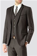 Charcoal Semi Plain Slim Fit Suit Jacket