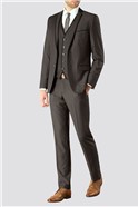 Charcoal Semi Plain Slim Fit Suit