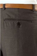 Charcoal Semi Plain Slim Fit Suit Trouser