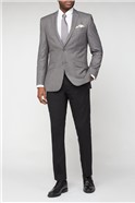  Grey Plain Weave Tailored Suit Jacket