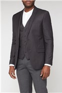  Charcoal Twill Slim Fit Suit Jacket