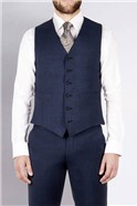  Blue Tonal Check Regular Fit Luxury Suit Waistcoat