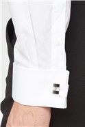 Stvdio Tailored Fit Double Cuff Fly Front Wing Collar Shirt and Bow Tie Set