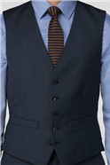  Deep Blue Pick and Pick Suit Waistcoat