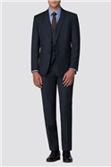  Tailored Fit Deep Blue Pick and Pick Suit Jacket