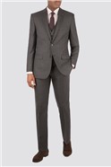  Tailored Fit Charcoal Pick and Pick Suit Trousers