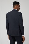 Tailored Fit Navy Jaspe Check Suit
