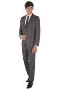  Grey Jaspe Check Slim Fit Suit Jacket