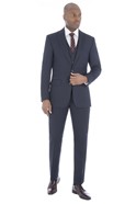  Navy Birdseye Regular Fit Waistcoat