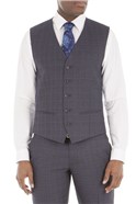  Grey Check Tailored Fit Waistcoat