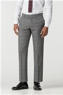  Grey Tonal Check Wool Blend Tailored Trousers