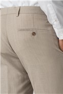  Oatmeal Linen Wool Blend Tailored Fit Suit Trouser